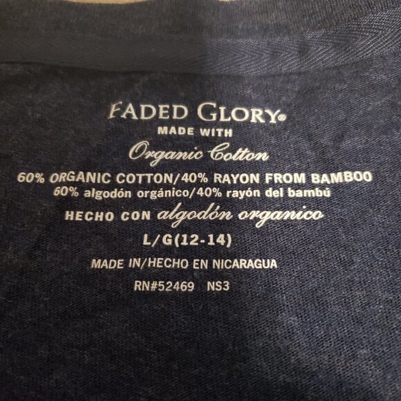 Faded Glory Long Sleeve V-Neck layering tee -  Heather Blue Size LG - Picture 5 of 8